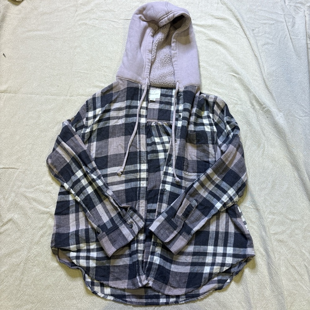 American Eagle Hooded Flannel